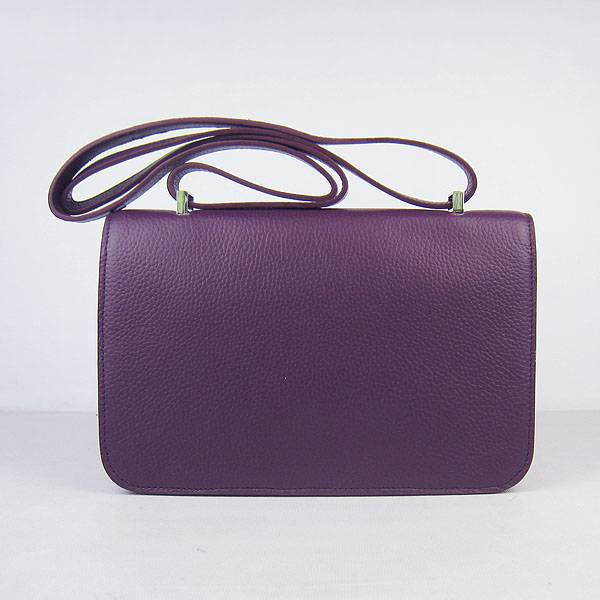 7A Hermes Constance Togo Leather Single Bag Purple Silver Hardware H020 - Click Image to Close